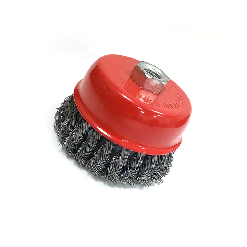 Custom Twist Knotted Steel Wire Cup Brush For Grinders