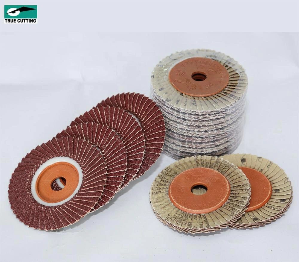 Flower Shape Flexible Sanding Paper Flap Disc With Plastic Base