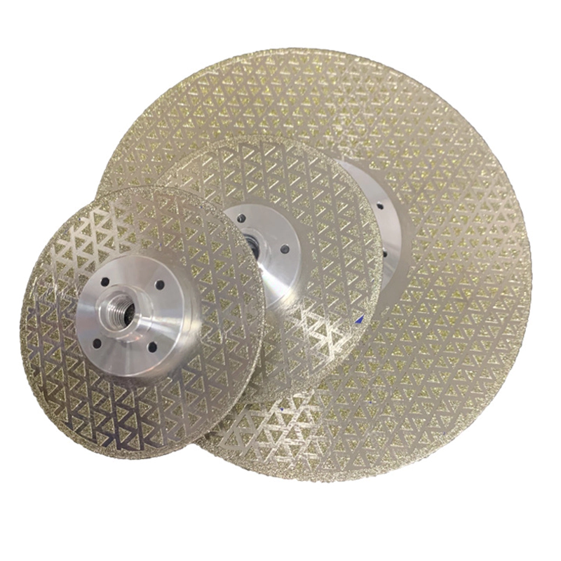 Double Side Triangle Shape Blade Granite Marble Diamond Cutting and Grinding Disc with Electroplated Circular Saw Blade